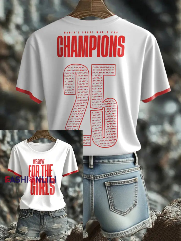 Women’s England Rugby Lover Roses Printed T-shirt White / S