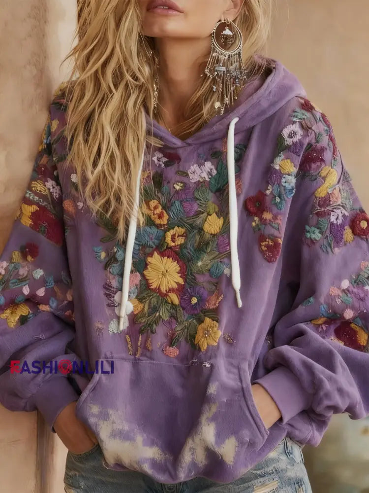 Women’s Floral Bohemian Print Top As picture / S