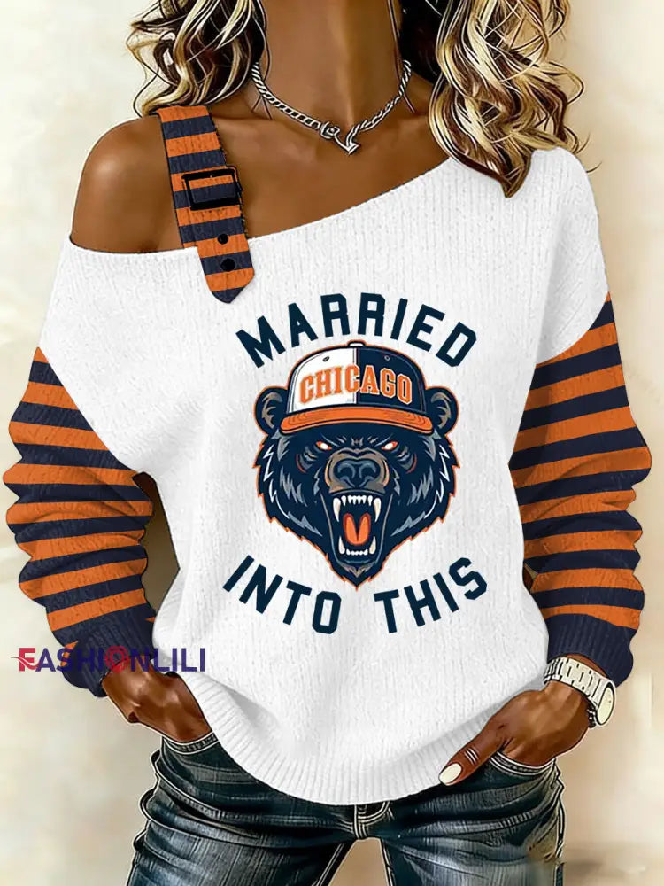 Women’s Good Better Best Print Football Fans Gameday Casual Off-Shoulder Top White / S