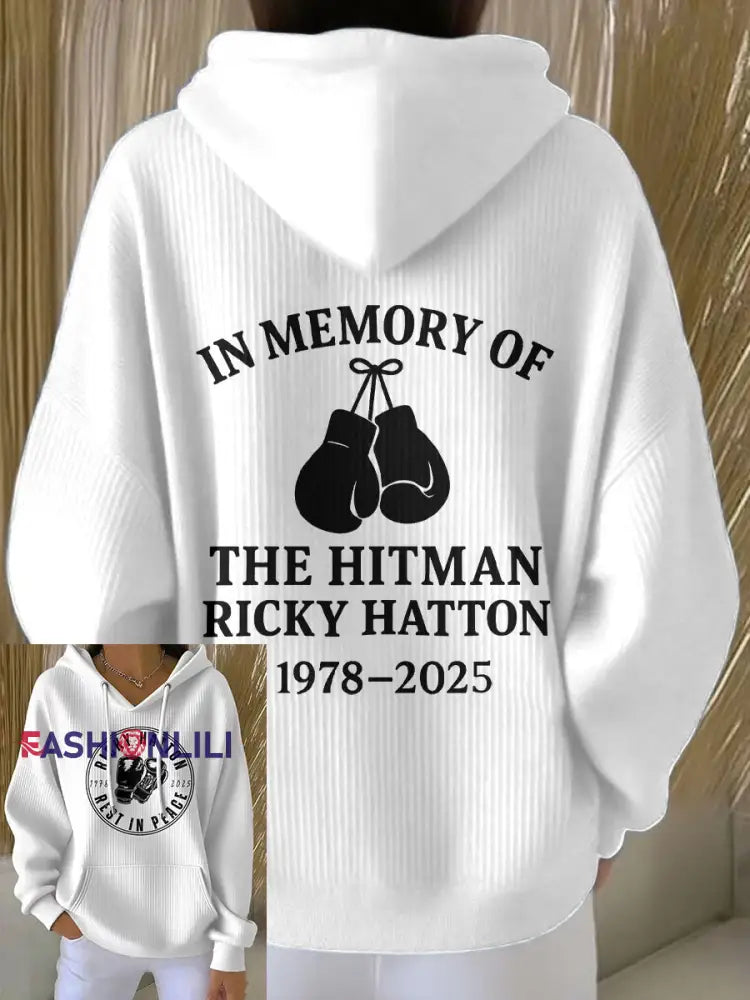 Women’s Hitman Rip Printed Hoodie White / S