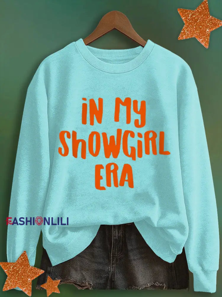 Women’s In My Showgirl Era Print Sweatshirt Blue-Green / S