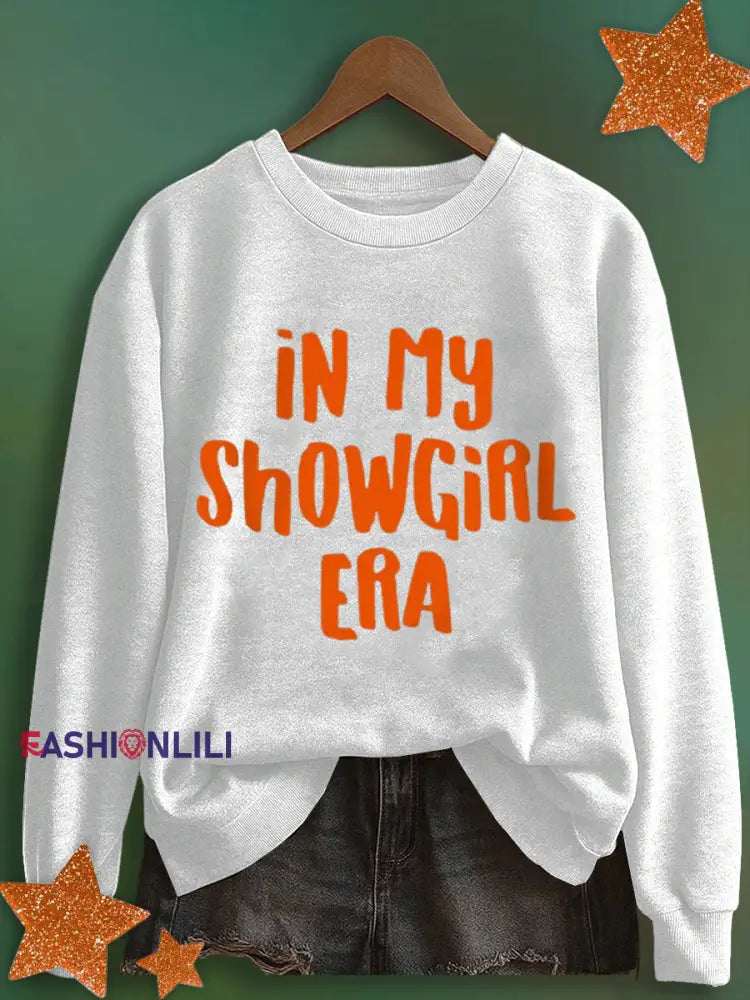 Women’s In My Showgirl Era Print Sweatshirt White / S