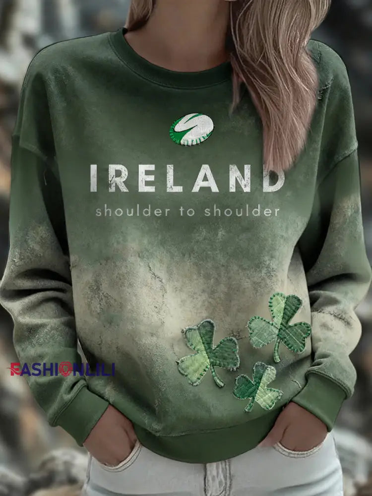 Women’s Ireland Rubgy Lover Printed Sweatshirt Green / S