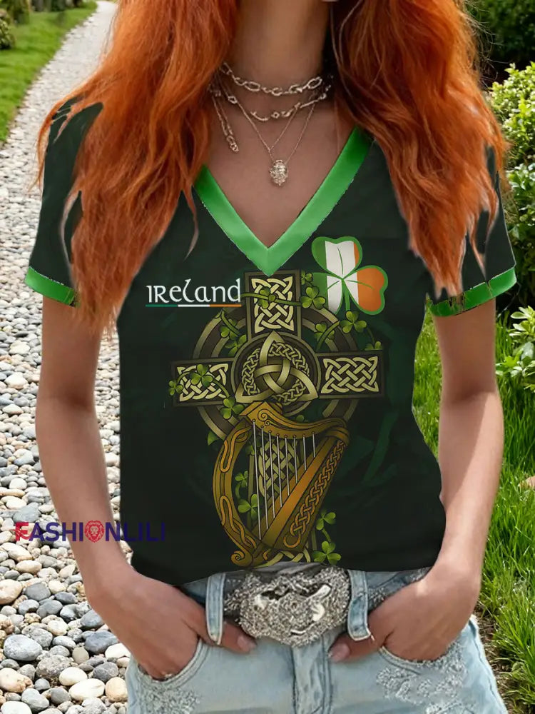 Women’s Ireland Rugby Lover Printed T-shirt As picture / S