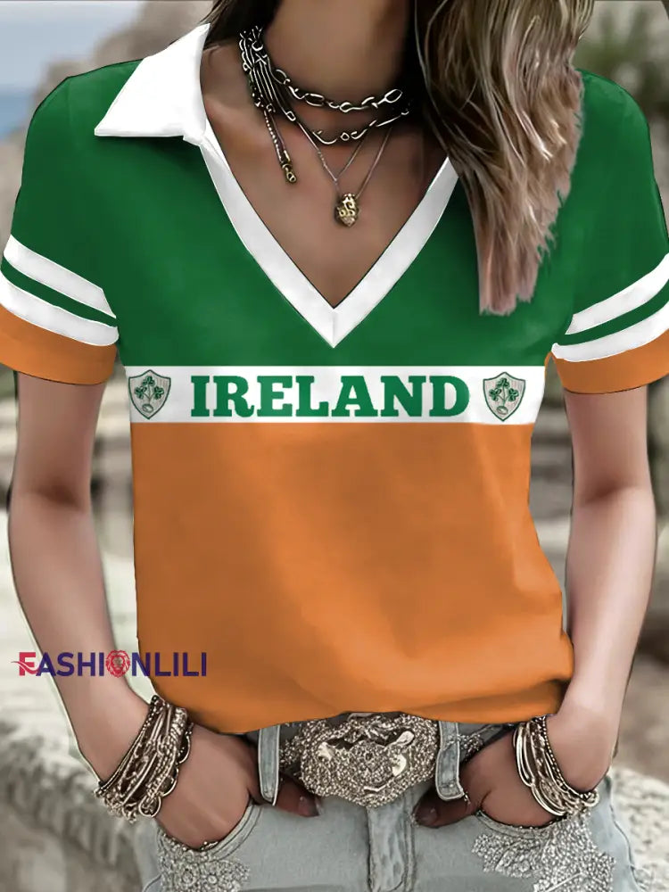 Women’s Ireland Rugby Lover Printed T-Shirt As picture / S