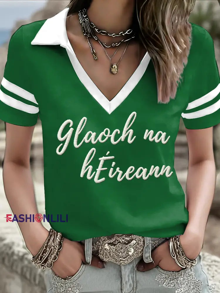 Women’s Ireland Rugby Lover Printed T-Shirt Green / S