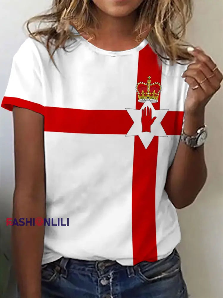 Women’s Northern Ireland Printed Casual T-Shirt White / S