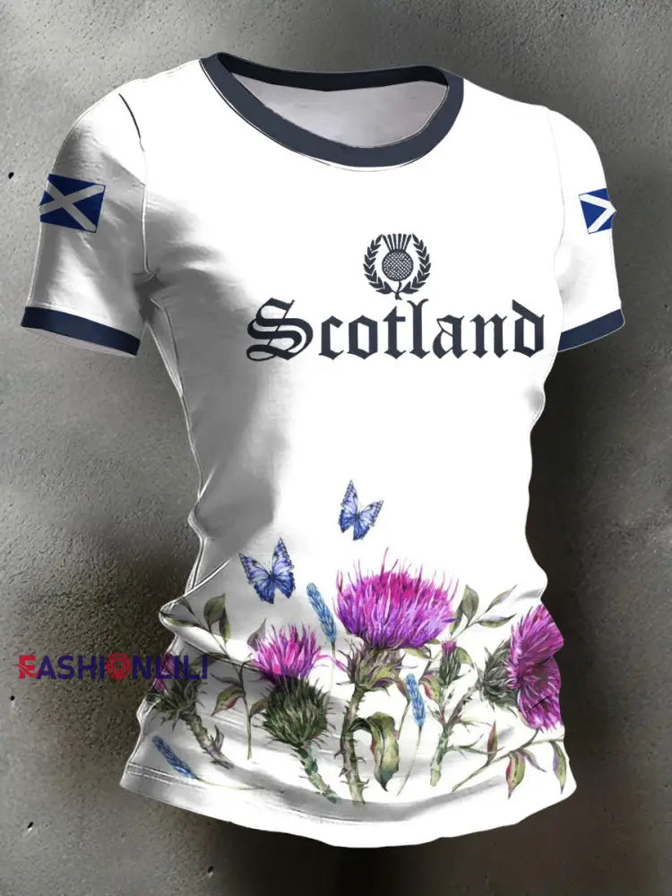Women’s Scotland Rugby Lover Printed T-shirt White / S