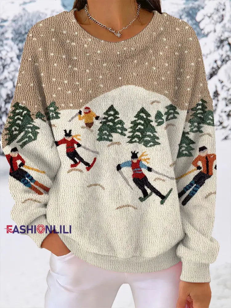 Women’s Ski Print Casual Top As picture / S