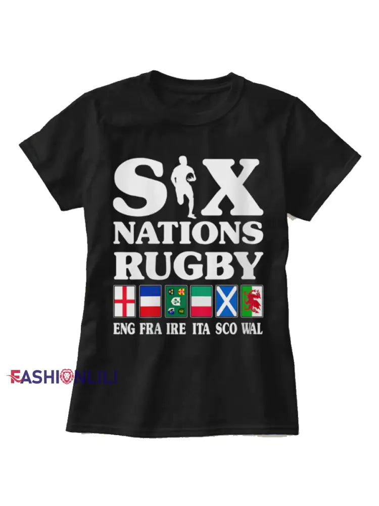 Women’s T-Shirt With Six Nations Rugby Championship-Themed Print A / S