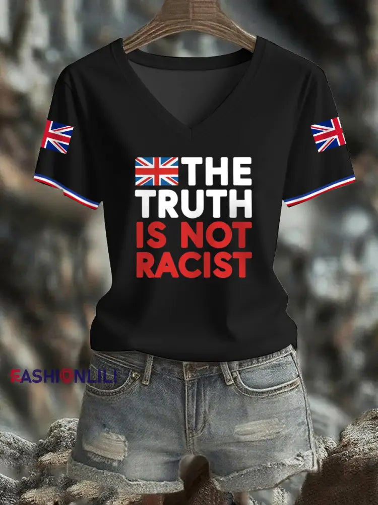 Women’s The Truth Is Not Racist UK short-sleeved T-shirt Black / S
