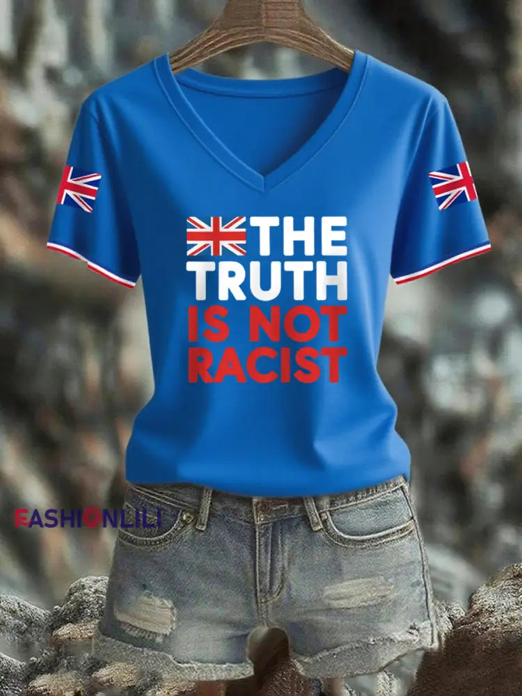 Women’s The Truth Is Not Racist UK short-sleeved T-shirt Light Blue / S
