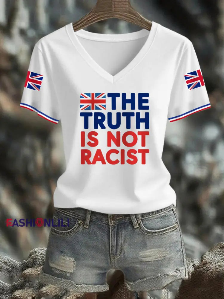 Women’s The Truth Is Not Racist UK short-sleeved T-shirt White / S