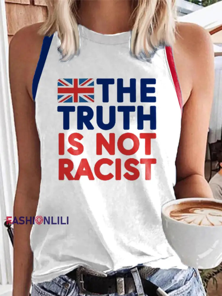 Women’s The Truth Is Not Racist UK Vests White / S