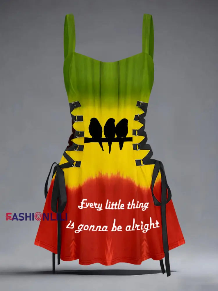 Women’s Three Little Birds Reggae Dress As picture / S