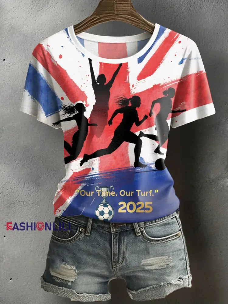 Women’s UK England Football Lover Champion Printed T-shirt As picture / S