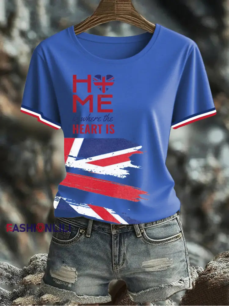 Women’s UK Flag Printed T-shirt Blue / S