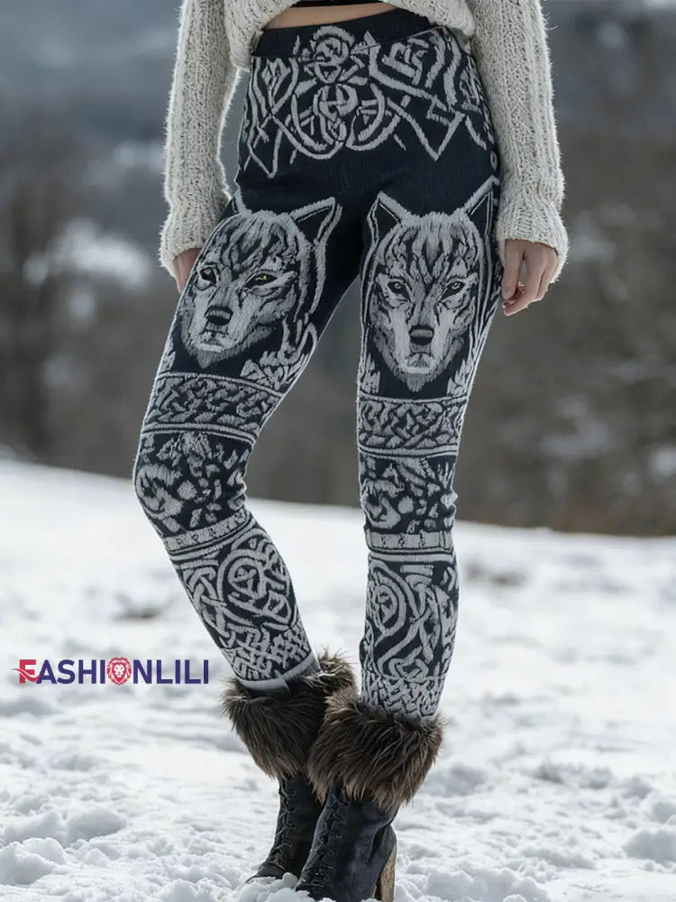 Women’s Viking leggings Black And White / S