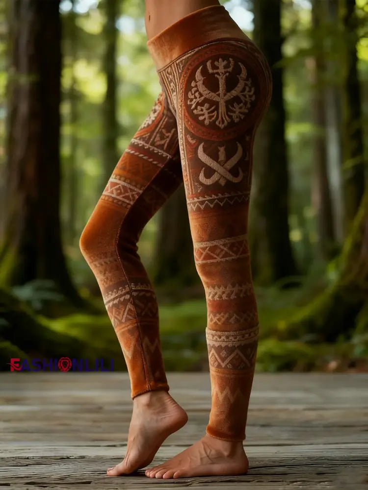 Women’s Viking Velvet Lined Leggings Brown / S