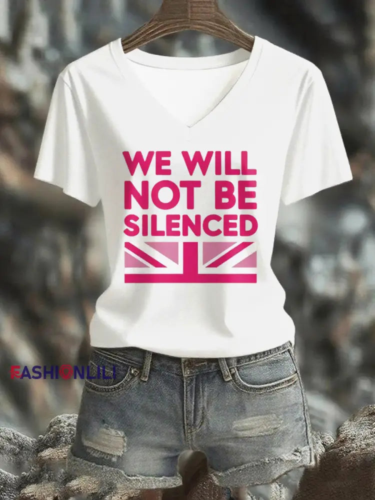 Women’s We Will Not Be Silenced short sleeved T shirt White / S