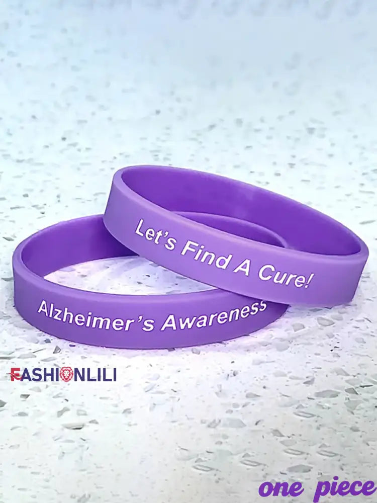 Alzheimer’s Disease Letter Design Wristband Purple / ONE