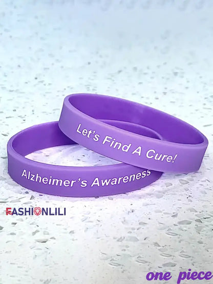 Alzheimer’s Disease Letter Design Wristband Purple / ONE