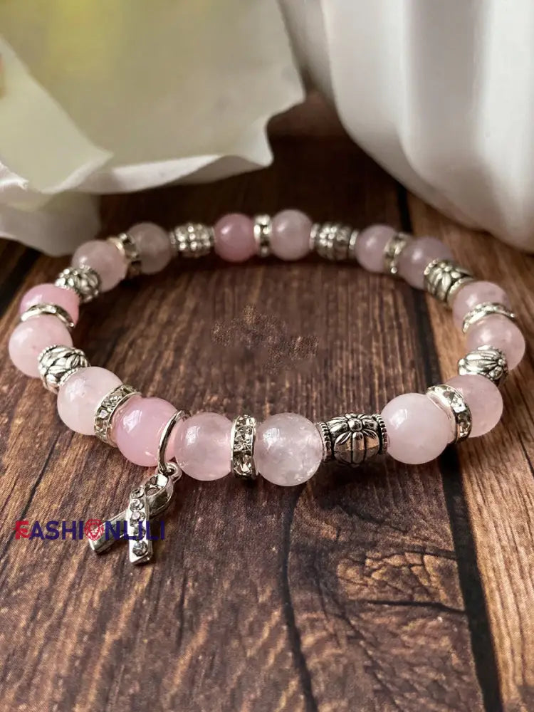 Breast Cancer Awareness Inspired Bead Bracelet As picture / ONE