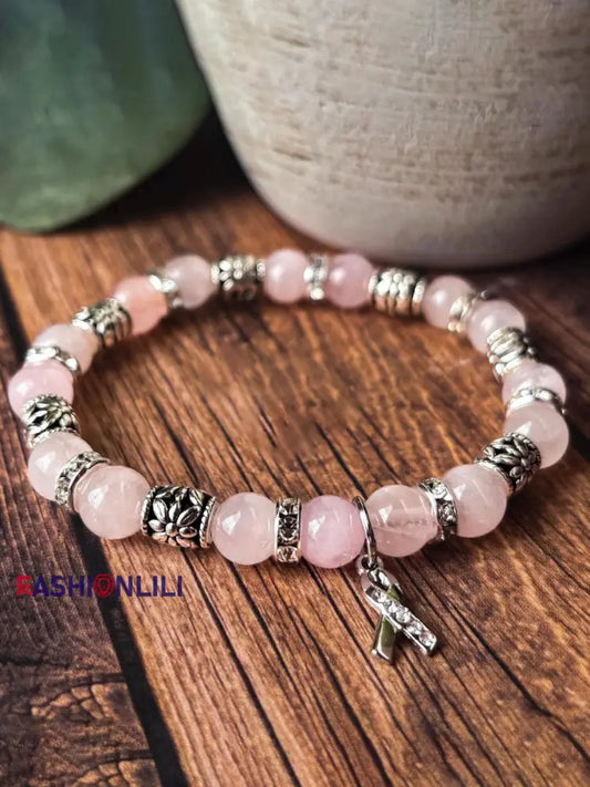 Breast Cancer Awareness Inspired Bead Bracelet As picture / ONE