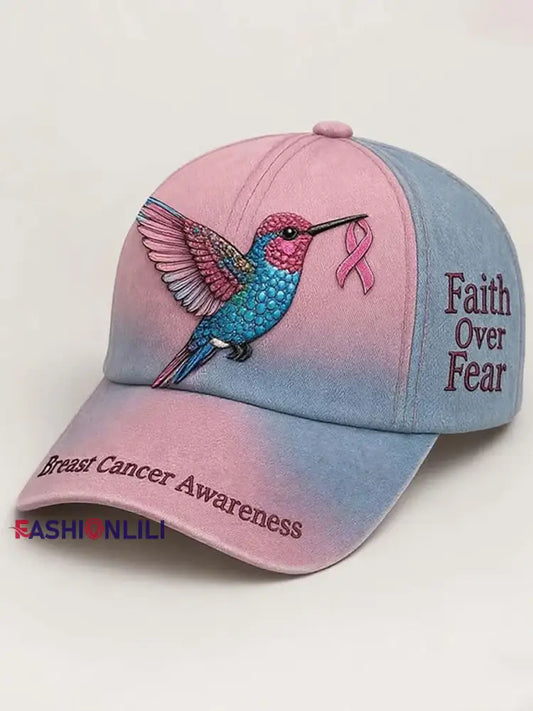 Breast Cancer Awareness Print Casual Unisex Hat Pink / ONE