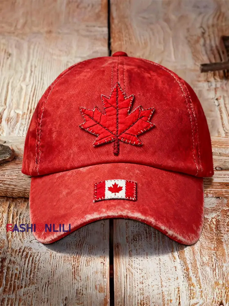 Canada flag retro unisex hats Red / ONE