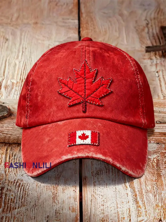 Canada flag retro unisex hats Red / ONE