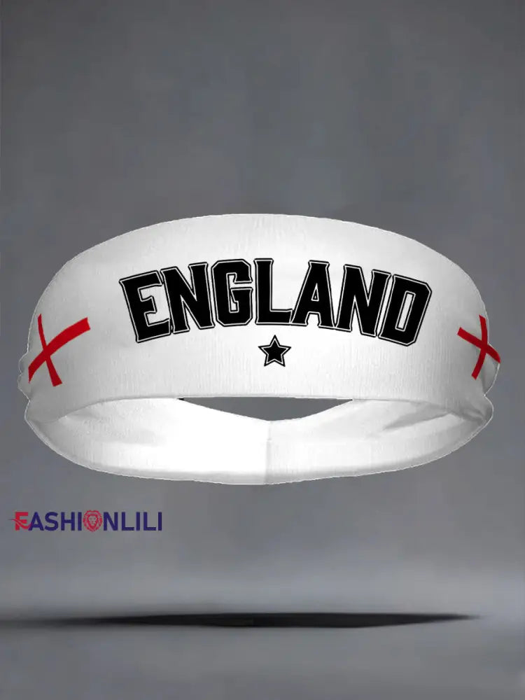 England Football Lover Printed Sports Headband White / ONE