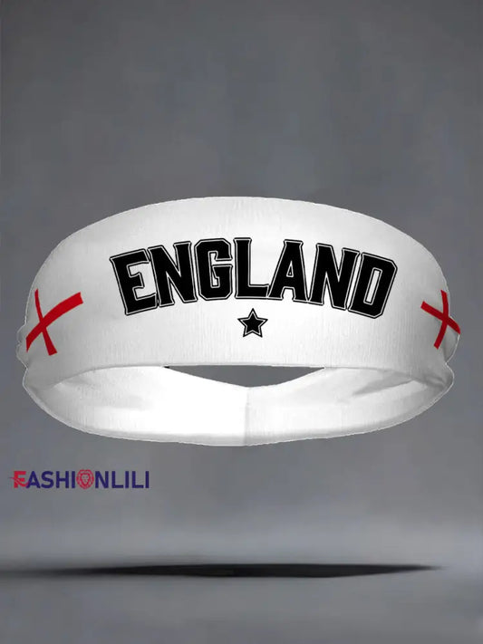 England Football Lover Printed Sports Headband White / ONE