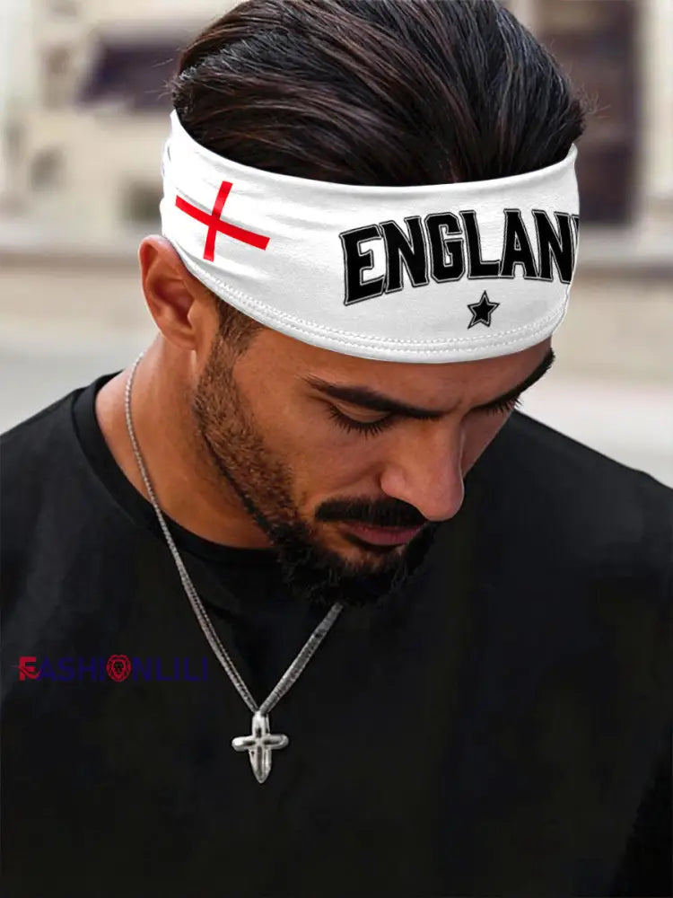 England Football Lover Printed Sports Headband White / ONE