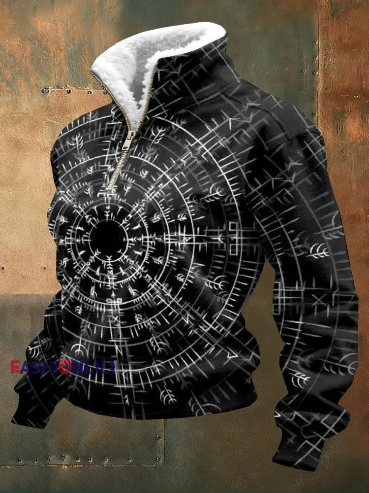 Kvinnor Vintage Viking Tryck Casual Sweatshirt As picture / S