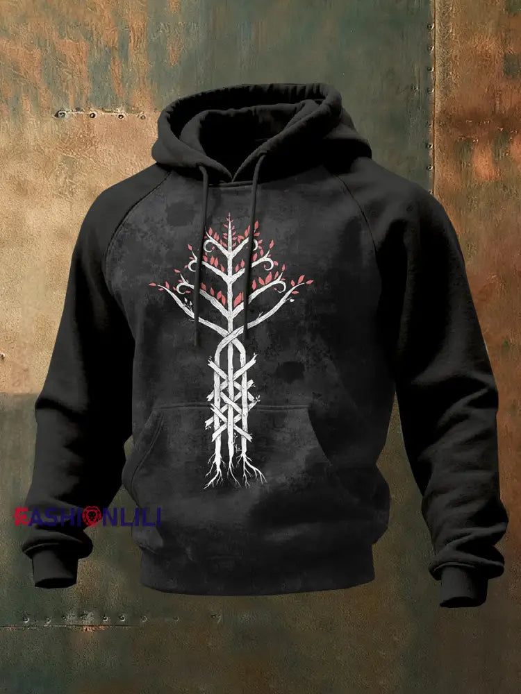 Män Vintage Viking Tryck Casual Sweatshirt As picture / S