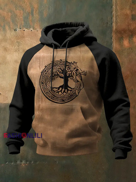 Män Vintage Viking Tryck Casual Sweatshirt As picture / S