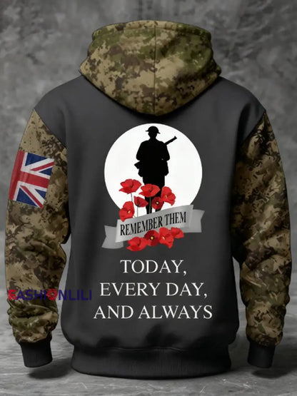 Men’s 11th November Remembrance Day LEST WE’S FORGET Poppy Remembrance Hoodie