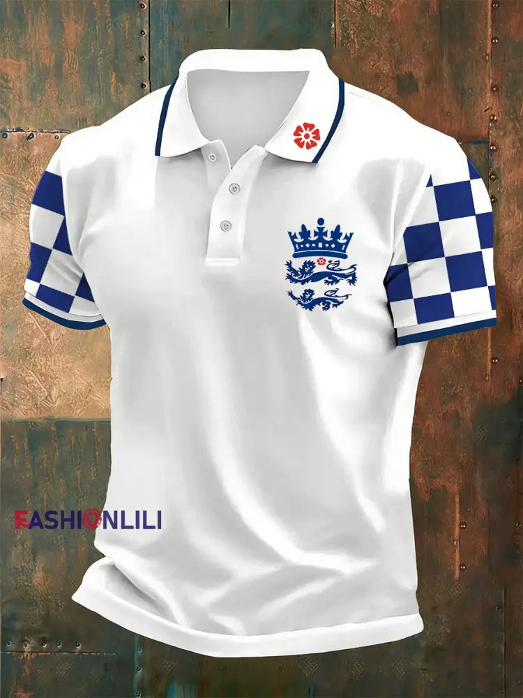 Men’s 2026 England World Cup Commemorative Printed Polo Shirt A / S