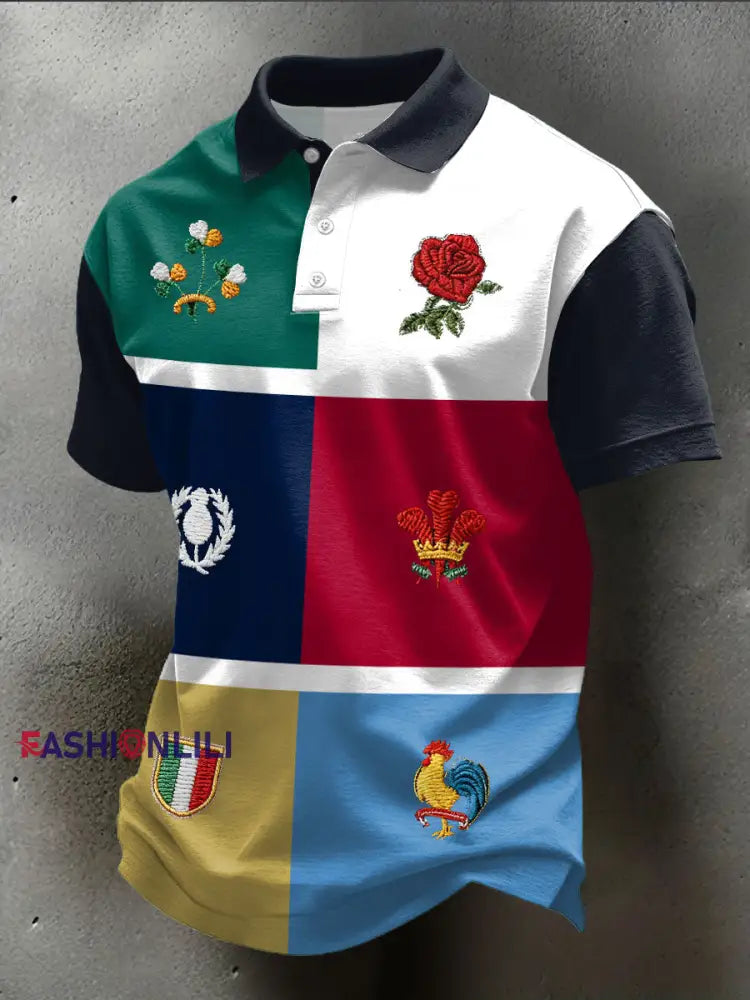 Men’s 6 Nations Rugby Lover Printed Casual Tops As picture / S