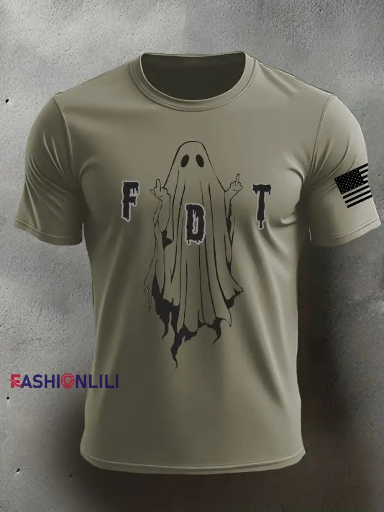 Men’s 8647 FDT Halloween Printed T-shirt Army Green / S