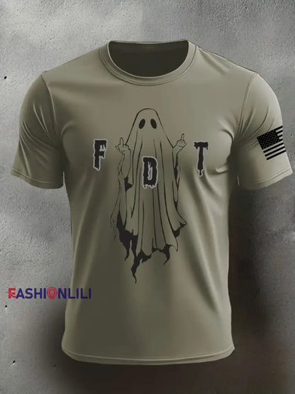 Men’s 8647 FDT Halloween Printed T-shirt Army Green / S