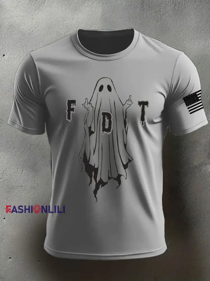 Men’s 8647 FDT Halloween Printed T-shirt Light Gray / S