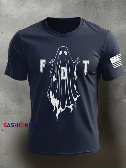 Men’s 8647 FDT Halloween Printed T-shirt Navy Blue / S
