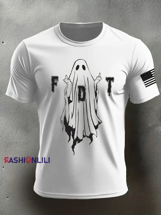 Men’s 8647 FDT Halloween Printed T-shirt White / S