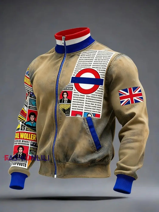 Men’s Air Mods Music Lover Printed Coat Khaki / S