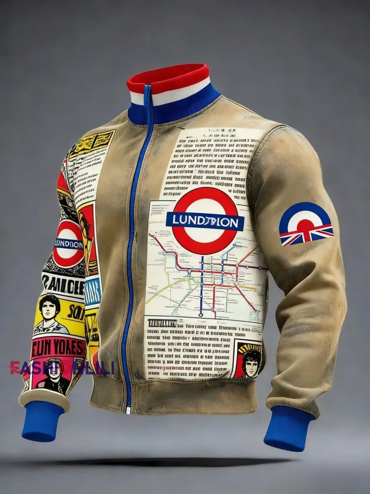 Men’s Air Mods Music Lover Printed Coat Khaki / S