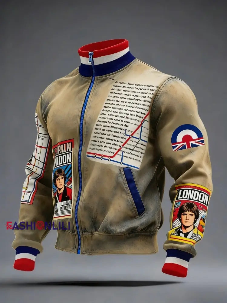 Men’s Air Mods Music Lover Printed Coat Khaki / S