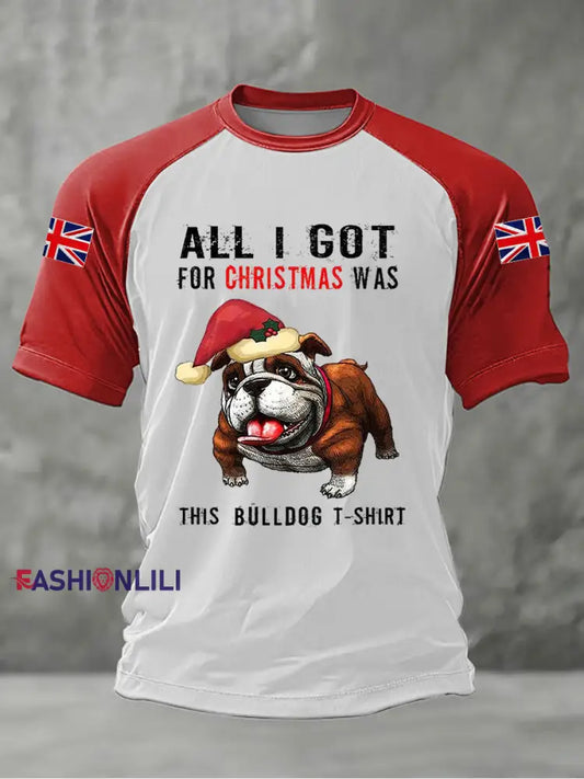 Men’s All I Got For Christmas Was This Bullgog T-shirt Red / S