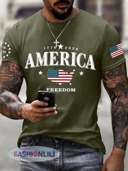 Men’s America 1776-2026 T-Shirt - Army Green / S